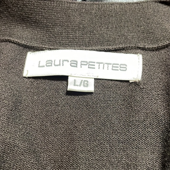 Laura Petites Size Large Black Cardigan with Copper like Beading - Picture 4 of 6